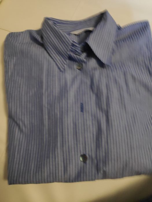 Camisa senhora azul as riscas