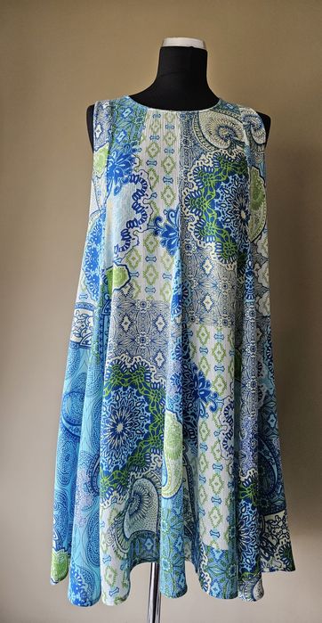 Orientoque letnia zwiewna sukienka 100% rayon,  r. 38 M