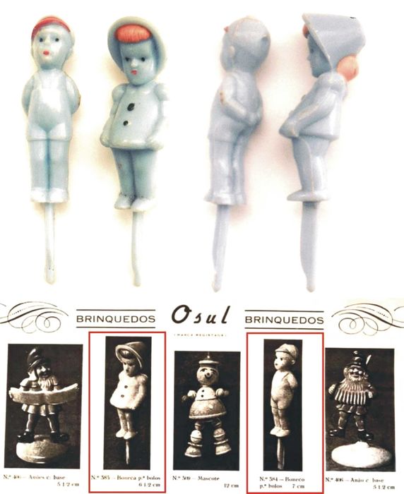 OSUL - 1 par de bonecos para bolos em plástico antigos