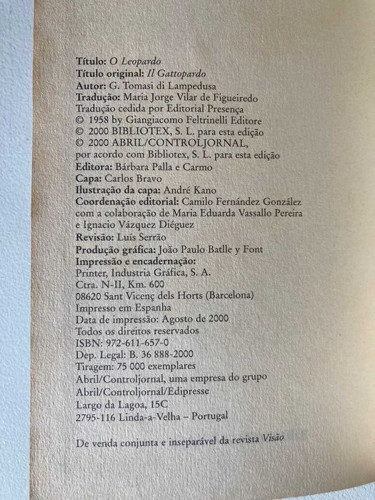 O Leopardo, de G. Tomasi di Lampedusa