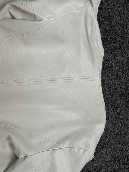 Zuiki Biała kremowa kurtka Skórzana, ramoneska 100% skóra naturalna  S