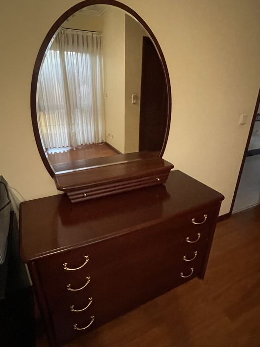 Cómoda com Espelho Madeira Escura