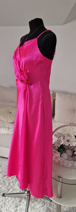 Sukienka satynowa,pink"Savida".