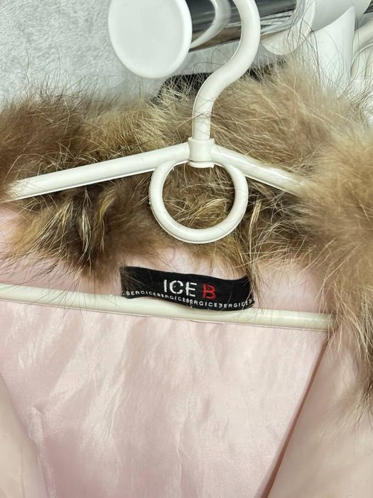 Пуховик ICE berg Куртка Женская с мехом Розовая y2k Пушистый воротник
