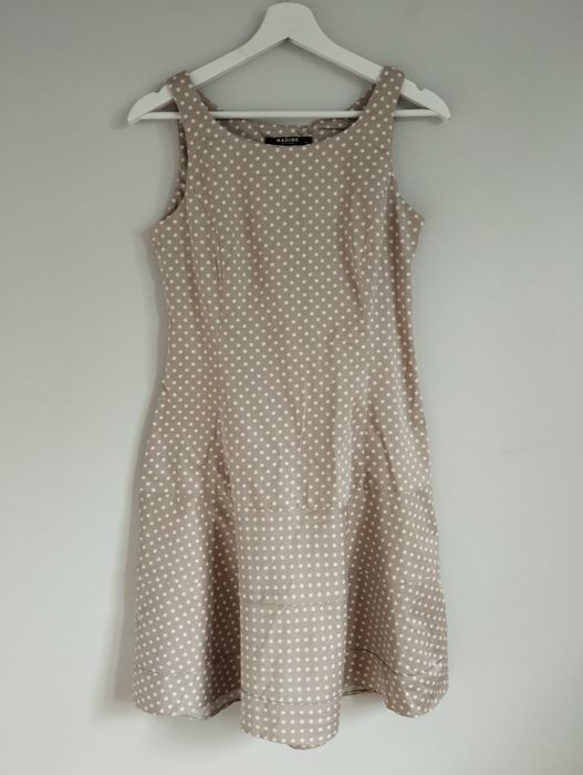 Sukienka letnia, bawełniana w groszki taliowana r. XS Nadine