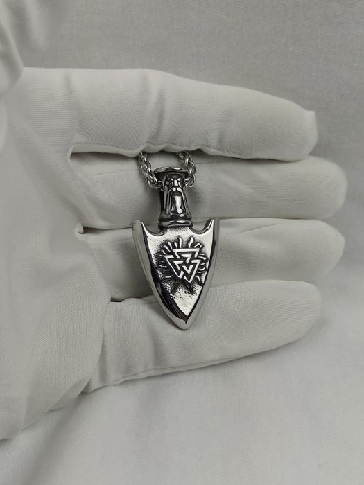 NOWY Naszyjnik wisiorek męski stalowy viking nordycki grot