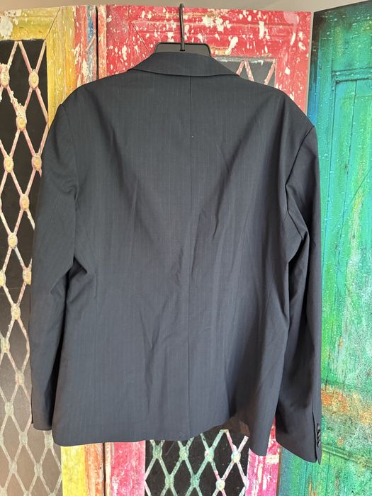 Elegancka marynarka garniturowa w prążki dwurzędowa relaxed fit Zara