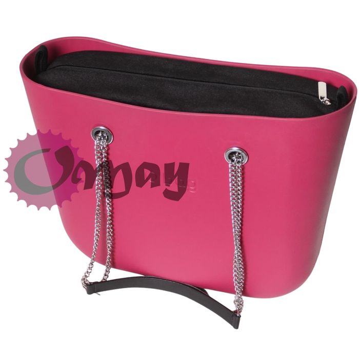 CZARNY organizer OBAG MINI Welur Velvet 2 kieszenie wnętrze OMAY