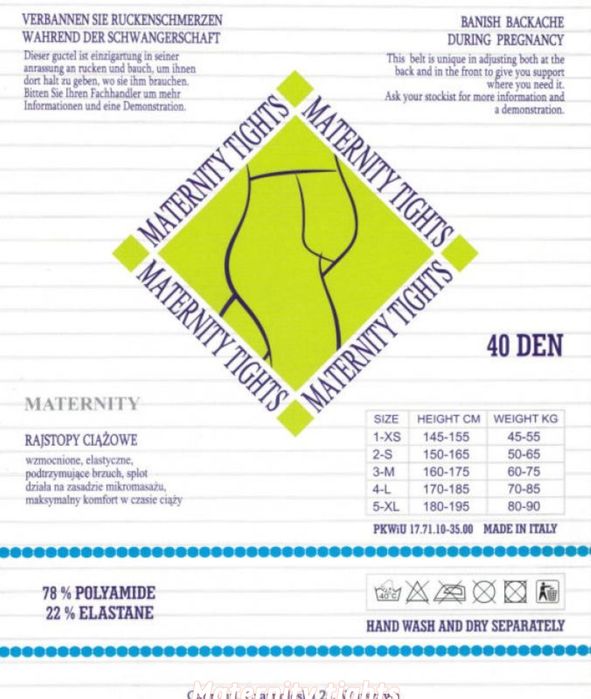 Rajstopy ciążowe 40 den rozm. 5 XL czarne