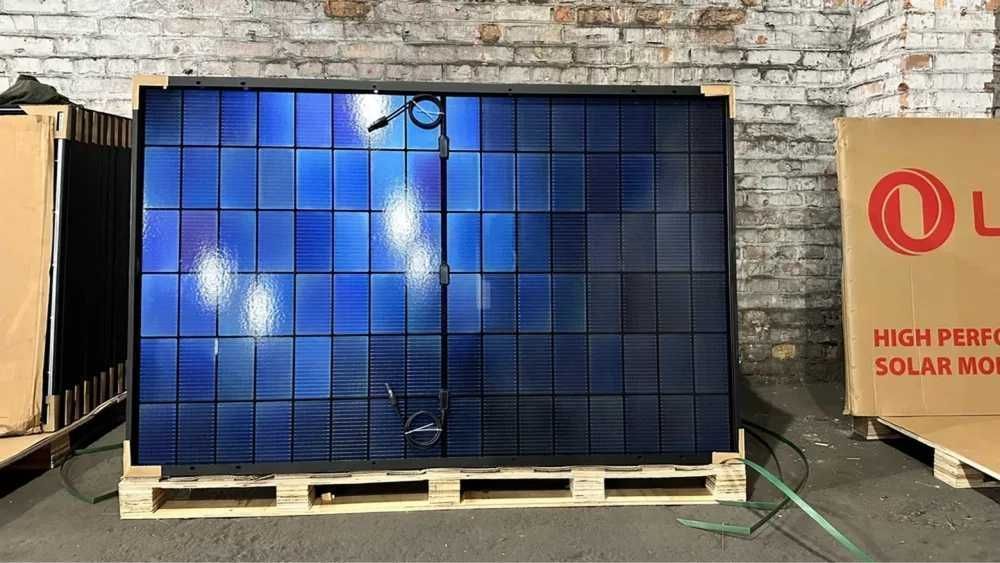 ‼️‼️‼️78$ Сонячна панель Luxen Solar 455Вт, Double Glass, Bifacial, N-type, Full Black, двосторонні