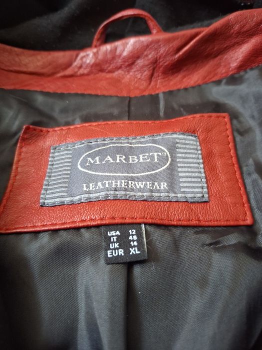 Kurtka damska czerwona skórzana- Marbet