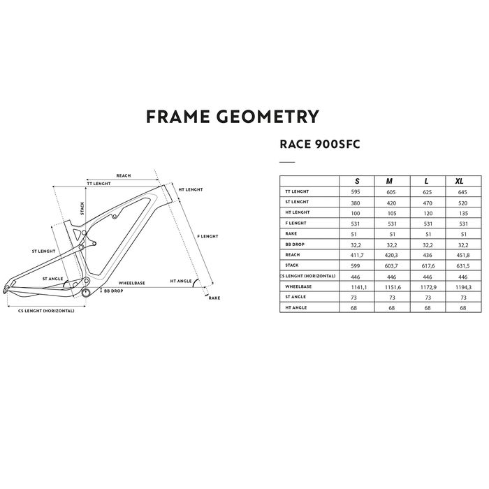 Bicicleta BTT XC Suspensão Integral Quadro em Carbono RACE 900 S
