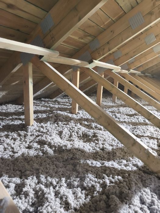 Ocieplenie strop sufit wiązar wełna celuloza 30 cm Thermofloc λ 0,037
