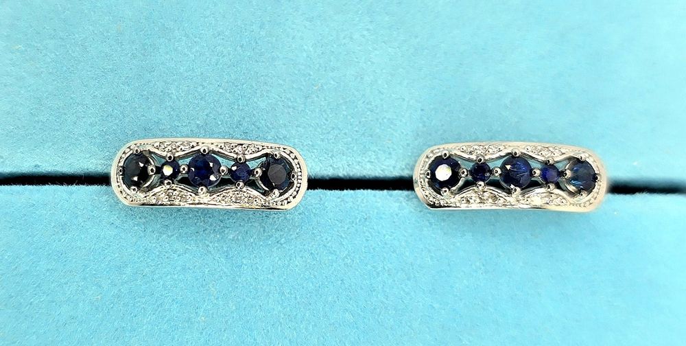 Сережки с бриллиантами и сапфирами