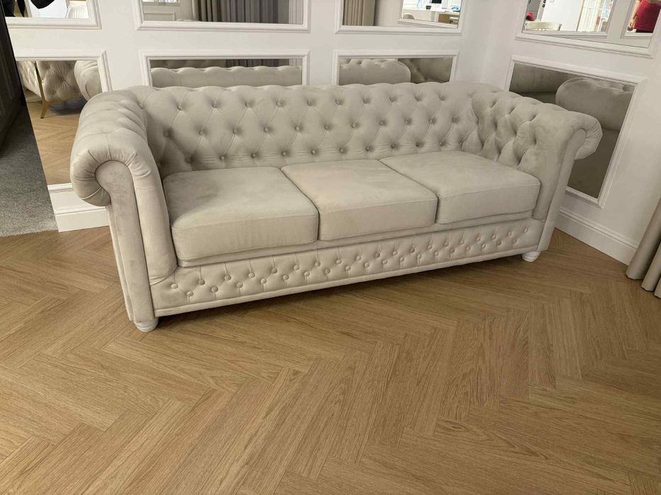 Sofa Chesterfield 3 osobowa - rozkładana