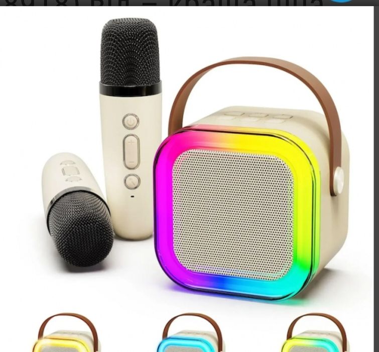Дитячий набір караоке з 2 двома мікрофонами к12 k12 колонкою Bluetooth