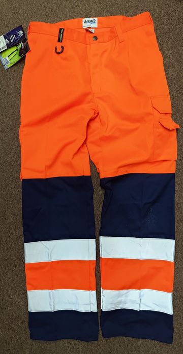 50 Fristads Hi-Vis spodnie robocze odblaskowe tory BHP