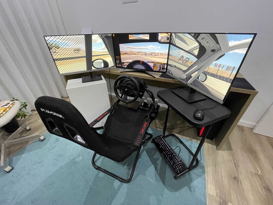 Playseat Challenge + Volante Thrustmaster T300 RS + Pedais TLCM Load Cell + Estabilizador volante