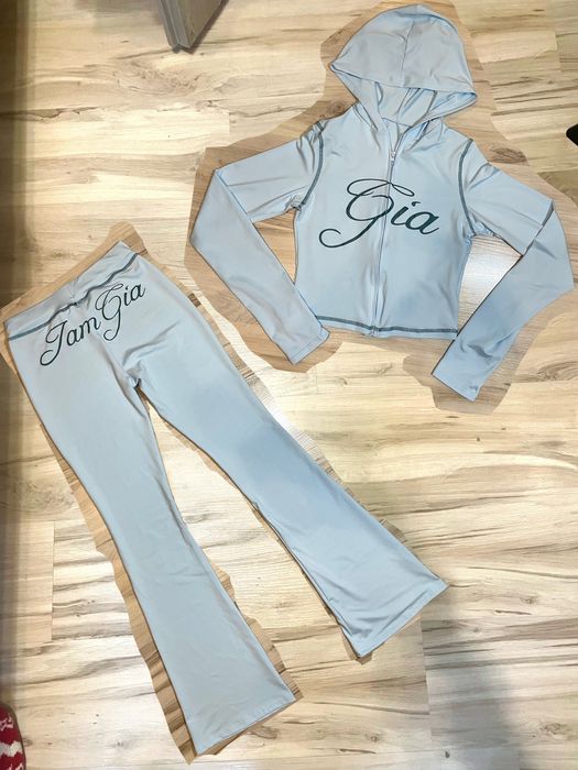 i am gia bluza bluzka na dlugi rekaw na zamek set tracksuit dopasowana