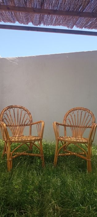 Cadeirões bambú exterior e interior