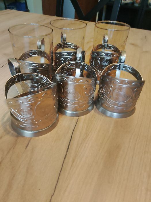 Koszyczki   uchwyty do szklanek ZSRR sygnowane