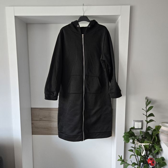 Długa czarna bluza XL long midi