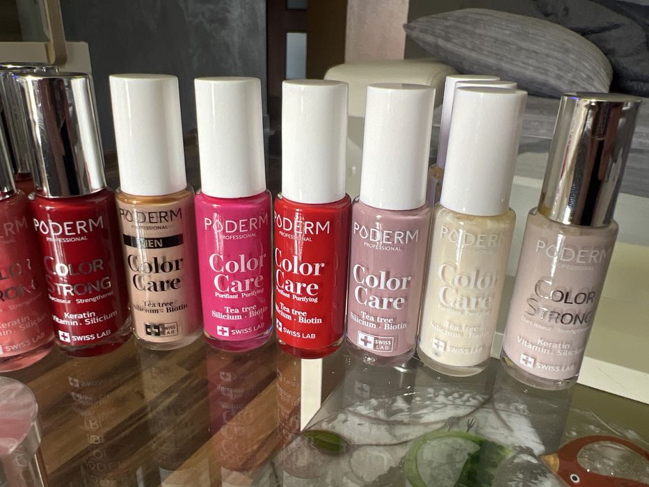 Lakiery Poderm color care i strong 8ml set
