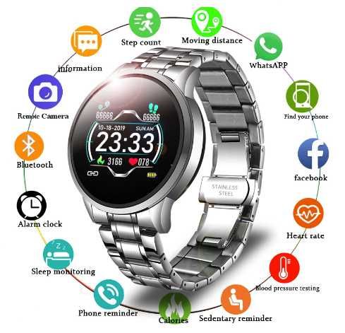 Smartwatch Lige . Metal . Cor Cinza e Preto . 2021