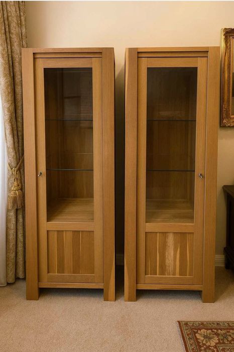 Witrynka dębowa, słupek, biblioteczka