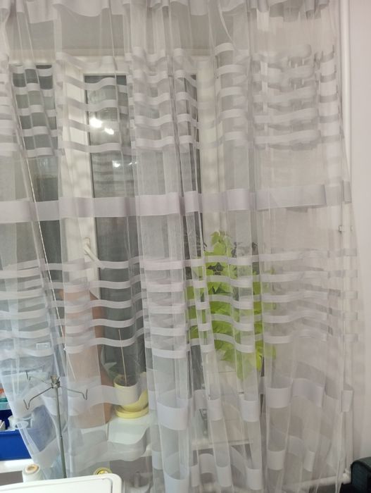 Занавіска тюль штора світло- сірого кольору, якісне пошиття