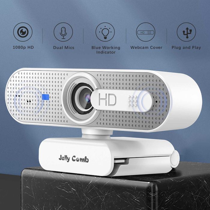 Jelly Comb Kamera internetowa z mikrofonem HD 1080P USB WEBCAM Skype
