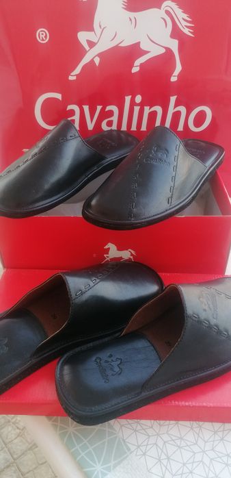 Chinelos pele genuína Marca "CAVALINHO" * artigo NOVO sem uso
