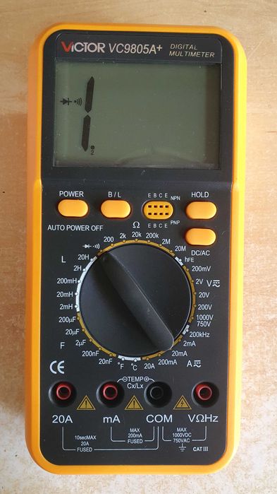Multimetro VICTOR VC9805A+ com medição de bobines (indutancias)