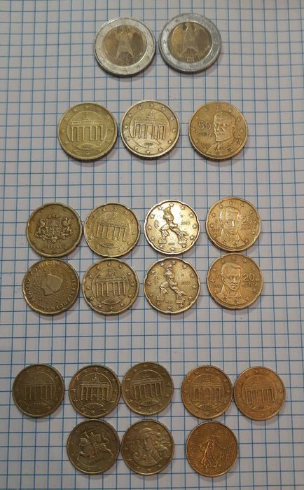 Євро, центи (обігові)