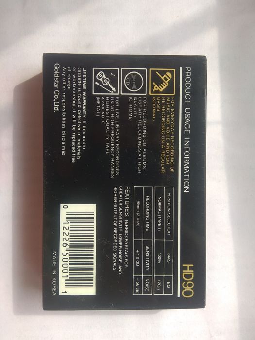 Аудіокасета GoldStar HD90 (Корея)