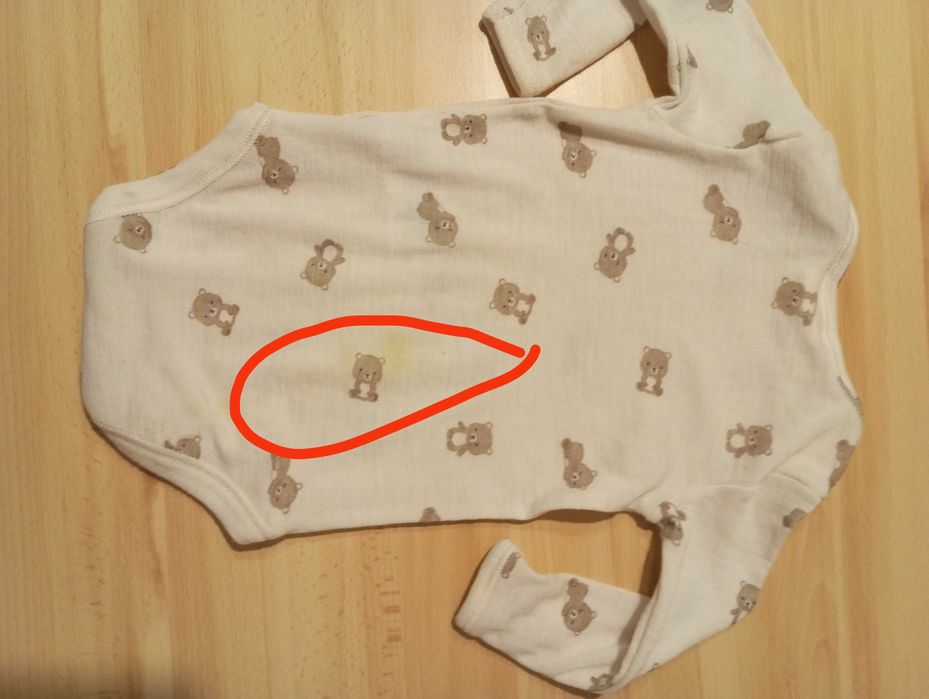 Kappahl Wełniane body niemowlęce w misie rozm.62/2-4mies.