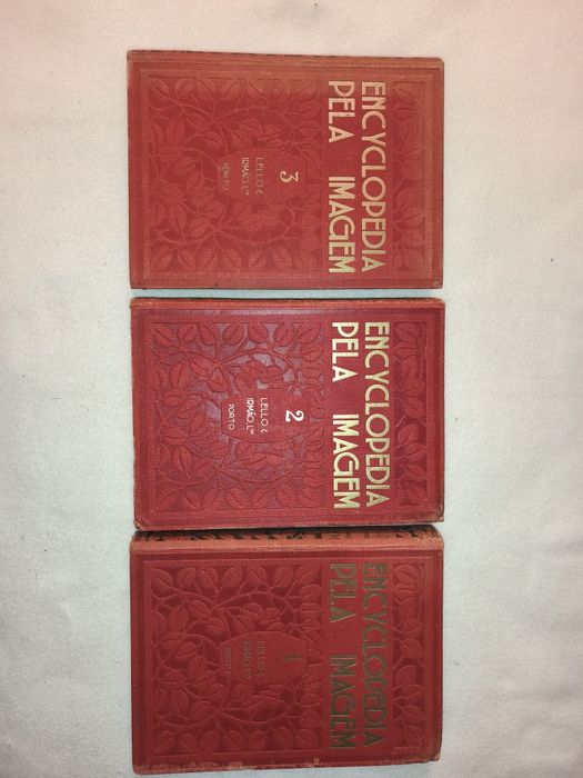 Encyclopedia Pela Imagem 3 volumes vintage da Lello & Irmãos