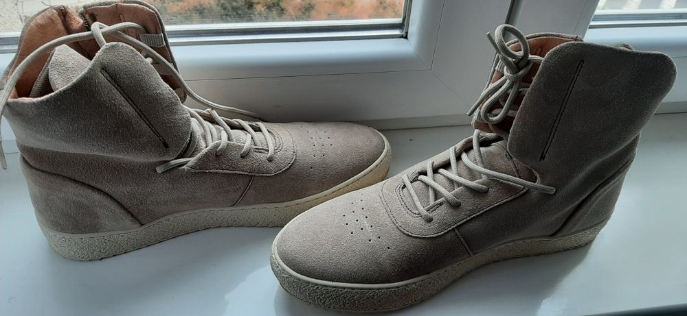 Męskie buty skóra zamszowe