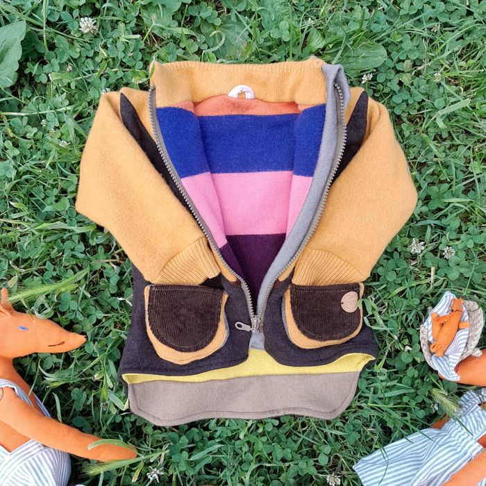 Bluza, kurtka, sweter, wełna 100% z odzysku, merino, lisek, od 74 cm