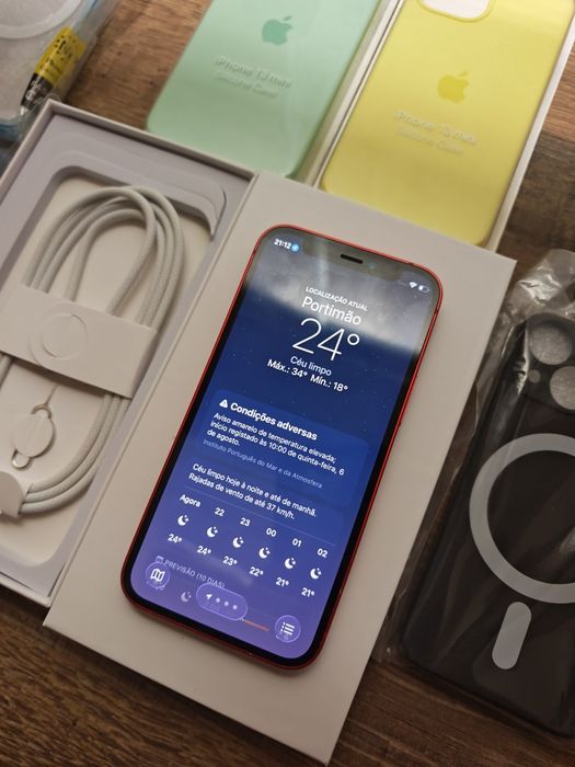 iPhone 12 Mini 5.4" 256GB Red Como Novo, Aceito Retomas