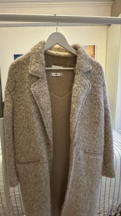 Conjunto casaco mango e vestido de malha a condizer mistura la