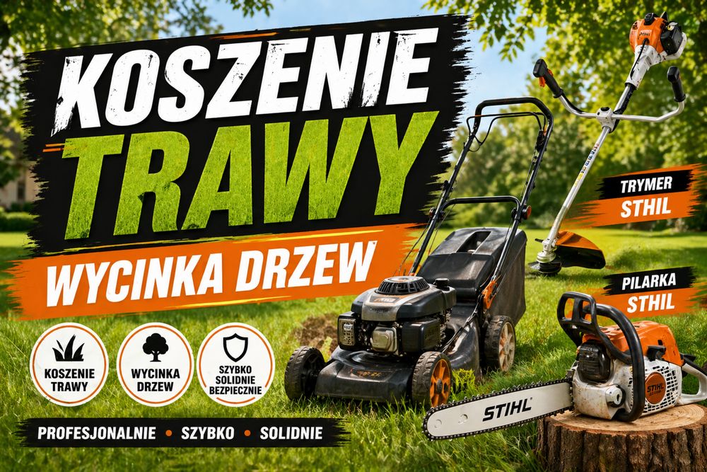 Koszenie trawy wycinka drzew