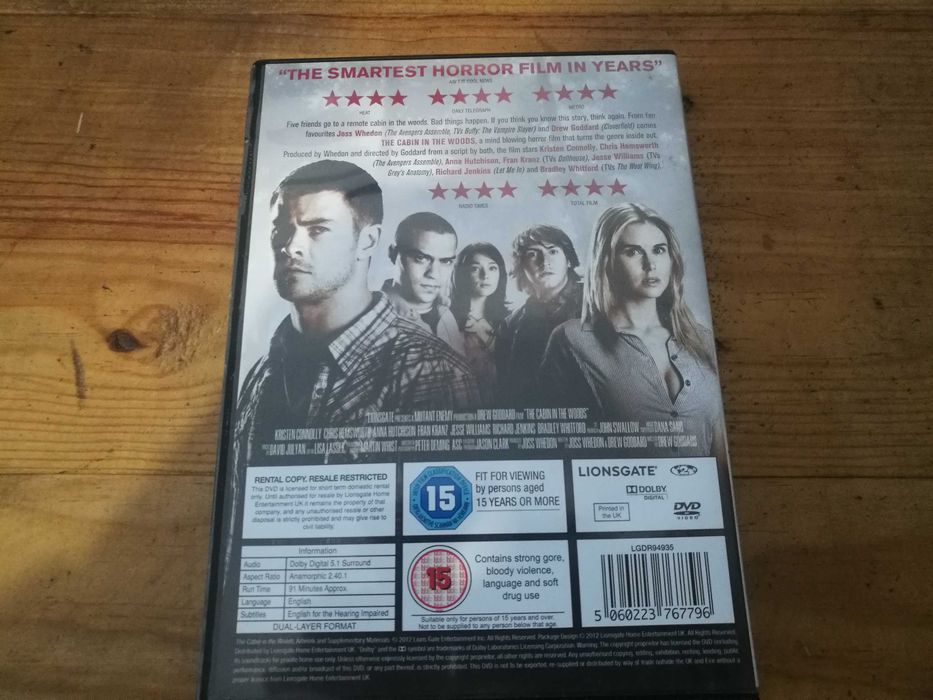 The Cabin In The Woods - filme DVD (legendagem Inglês)
