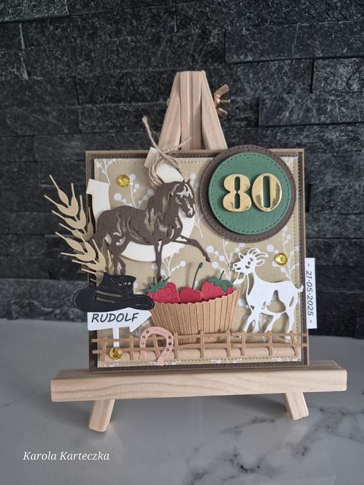 Kartka urodzinowa męska, rolnik 30/40/50/60/70/80/90