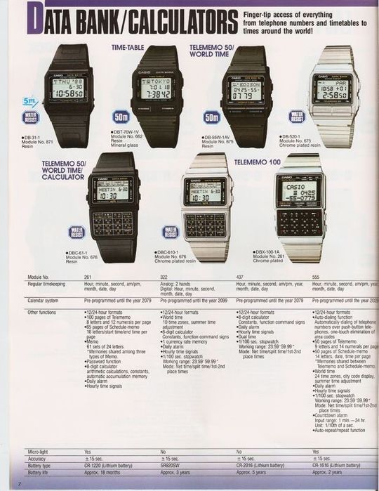 Relógio Casio DB-55 W Modelo - 675 - dos anos 80