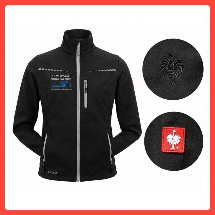 Чоловіча демісезонна куртка Engelbert Strauss Softshell чорна спецодяг