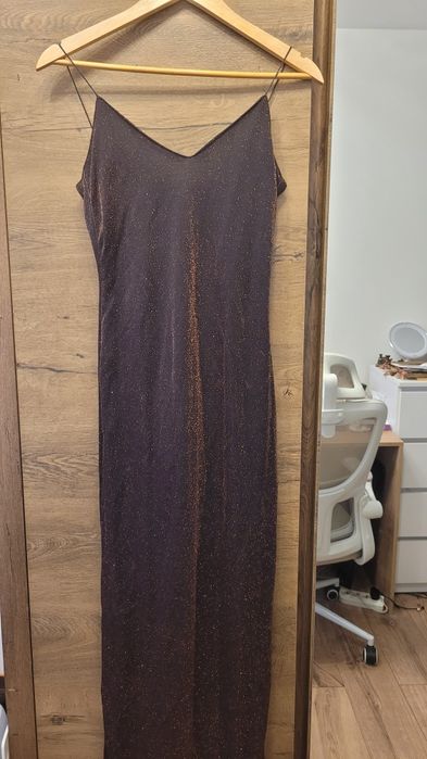 Sukienka Hennes XS/S błyszcząca złota karnawał studniówka wesele