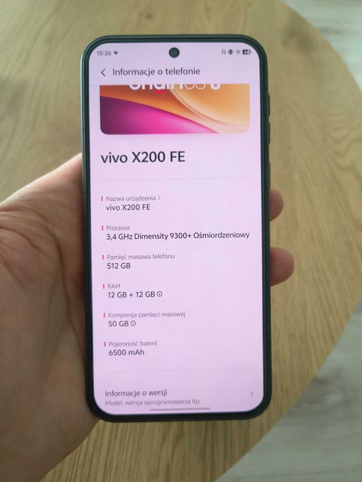 Vivo X200 FE 12/512GB czarny na gwarancji