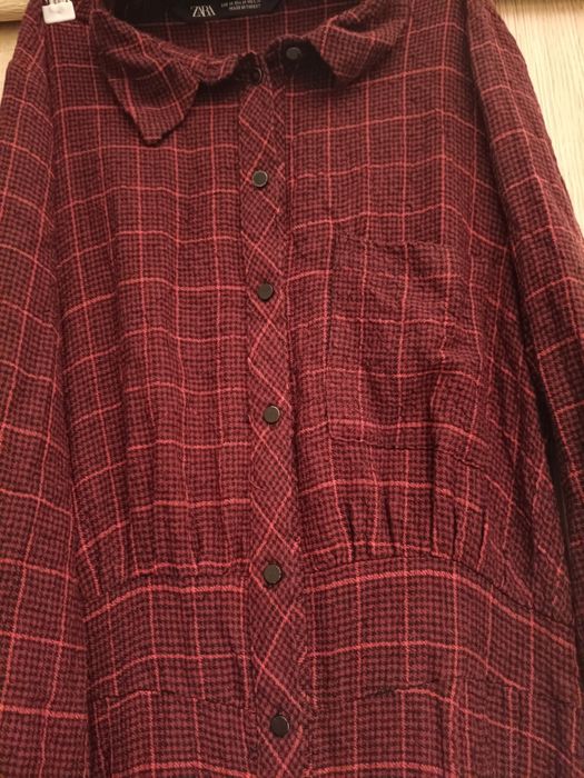 Zara sukienka burgundowa w kratę M
