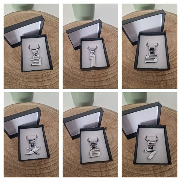 Porta chaves bmw serie 1 , 3 , 5 , 6 , 7 , X novos logo cinza cromado